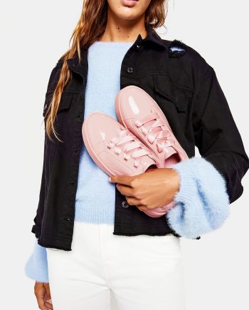 faux patent sneakers
