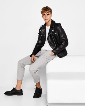 faux leather biker jacket